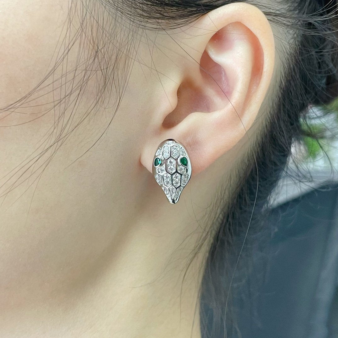 [Vicky]SERPENT DIAMOND STUD EARRINGS