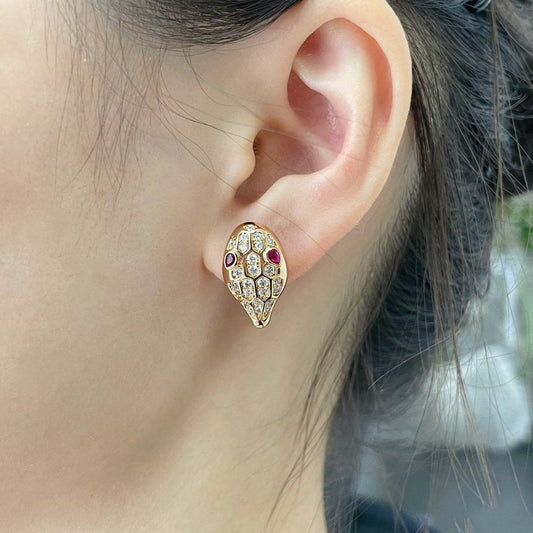 [Vicky]SERPENT DIAMOND STUD EARRINGS
