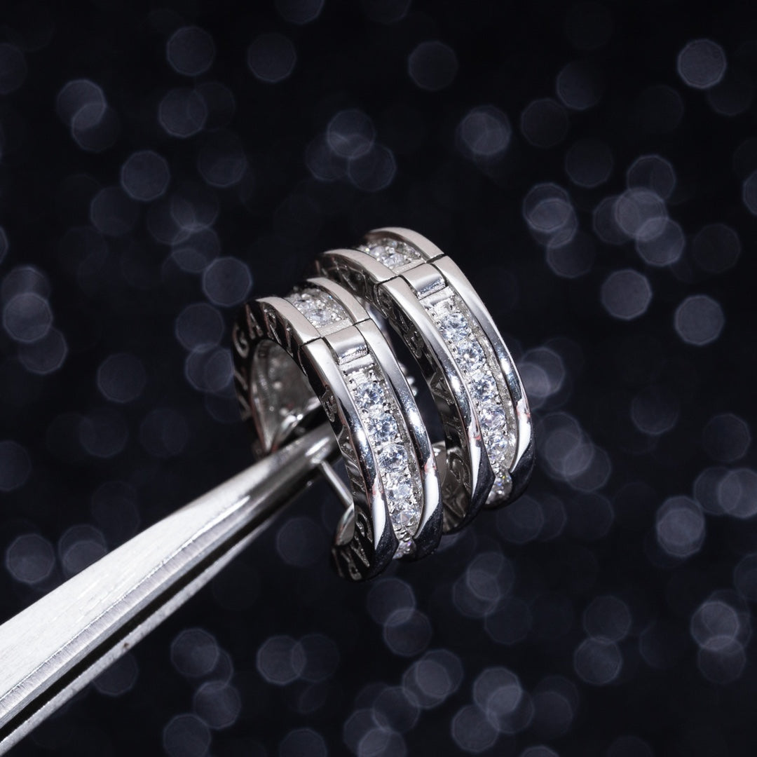 [Vicky]ZERO 1 MINI SILVER DIAMOND EARRINGS