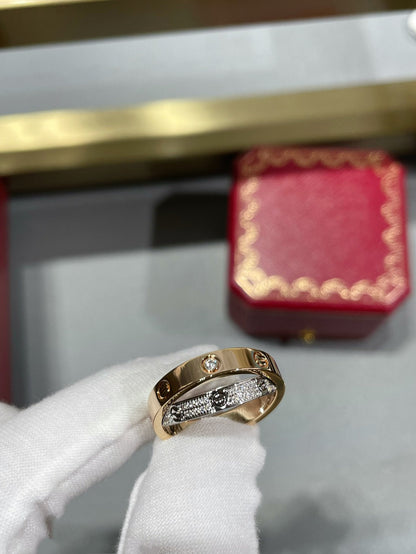 [Vicky]LOVE ROSA GOLD SILBER DIAMANT DOPPELRING