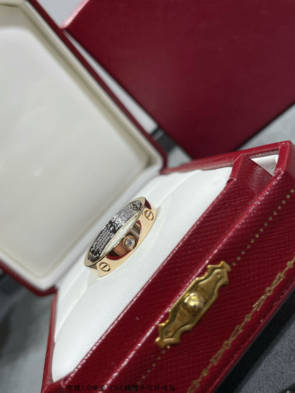 [Vicky]LOVE ROSA GOLD SILBER DIAMANT DOPPELRING