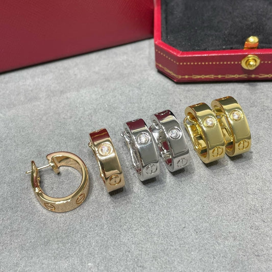 [Vicky]LOVE 5.5MM 1 DIAMOND EARRINGS