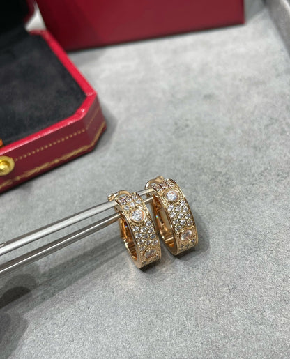 [Vicky]LOVE 5.5MM DIAMOND PAVED EARRINGS