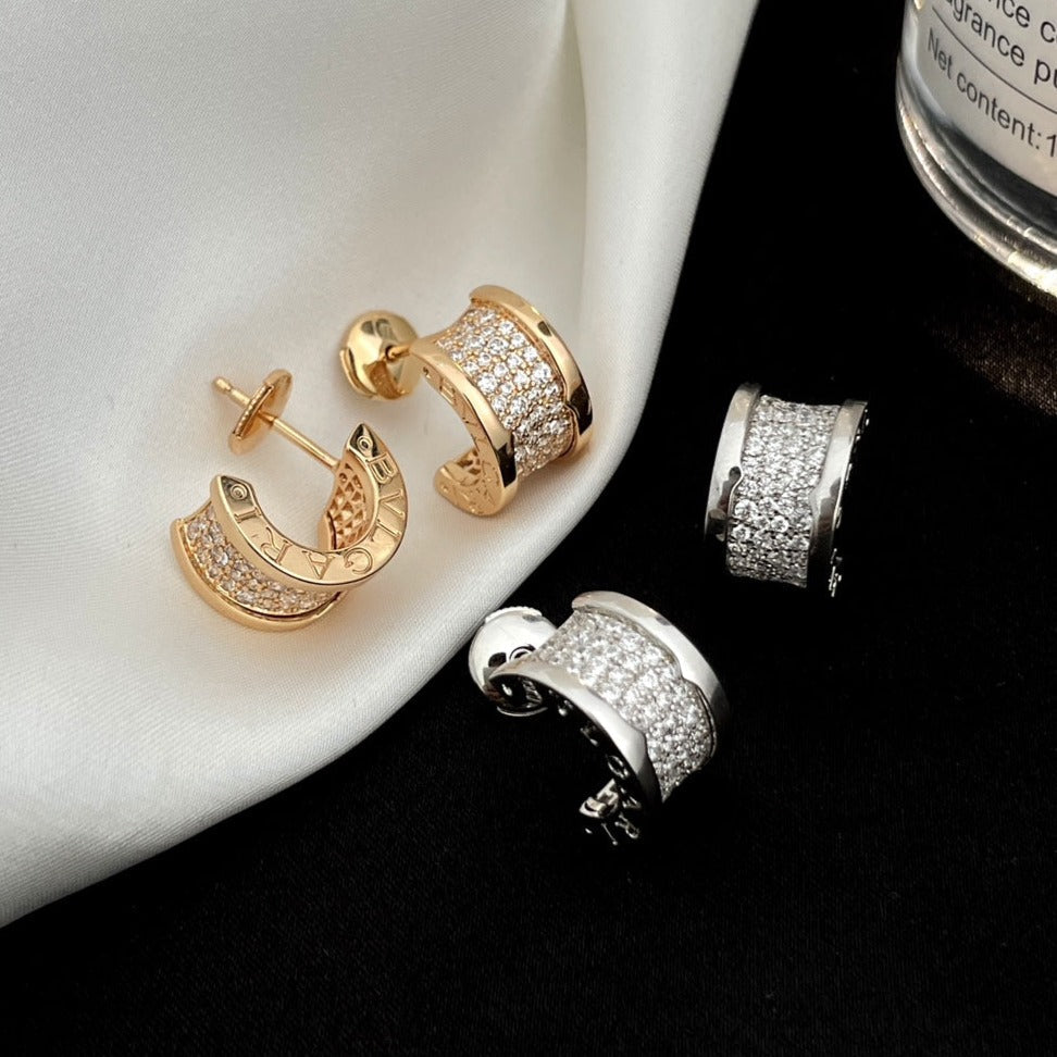 [Vicky]ZERO 1 DIAMOND PAVED EARRINGS