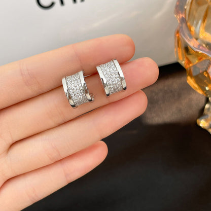 [Vicky]ZERO 1 DIAMOND PAVED EARRINGS