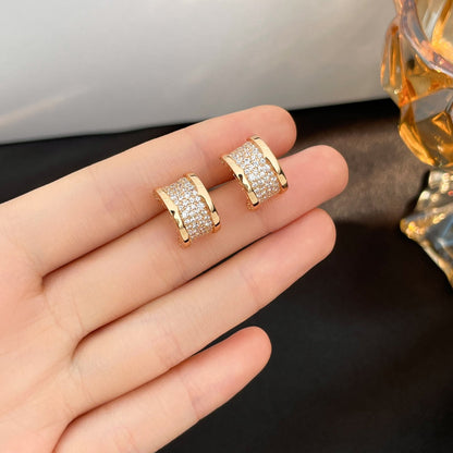 [Vicky]ZERO 1 DIAMOND PAVED EARRINGS