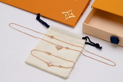 [Vicky] STAR PINK MOP 1 DIAMANT ROSA GOLD HALSKETTE