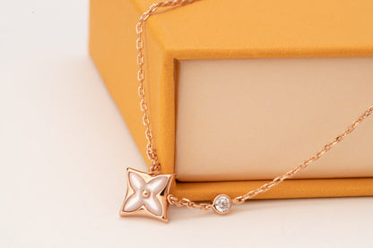 [Vicky] STAR PINK MOP 1 DIAMANT ROSA GOLD HALSKETTE