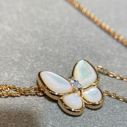 [Vicky]BUTTERFLY MOP DIAMOND NECKLACE