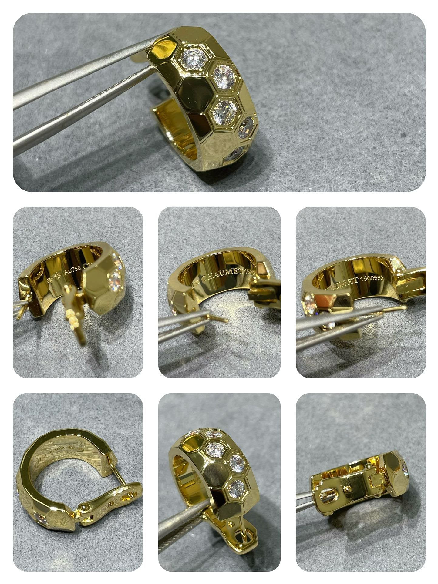 [Vicky]BEE LOVE DIAMOND HOOP EARRINGS