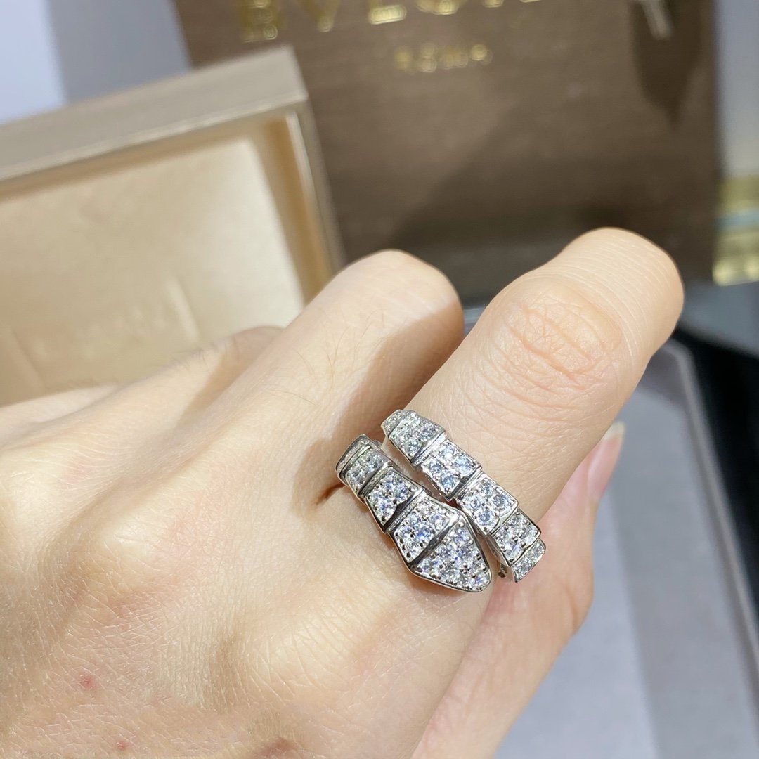 [Vicky]SERPENTI RING SILVER DIAMOND PAVED