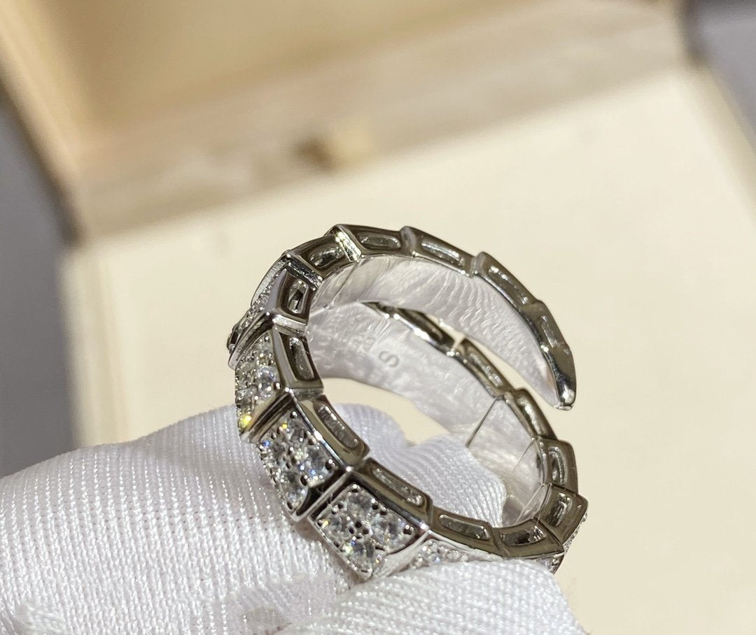 [Vicky]SERPENTI RING SILVER DIAMOND PAVED