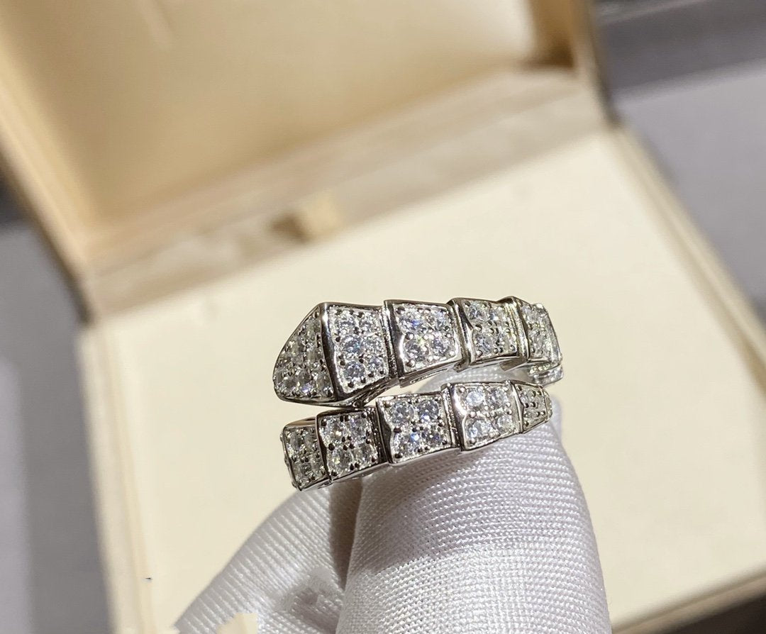 [Vicky]SERPENTI RING SILVER DIAMOND PAVED