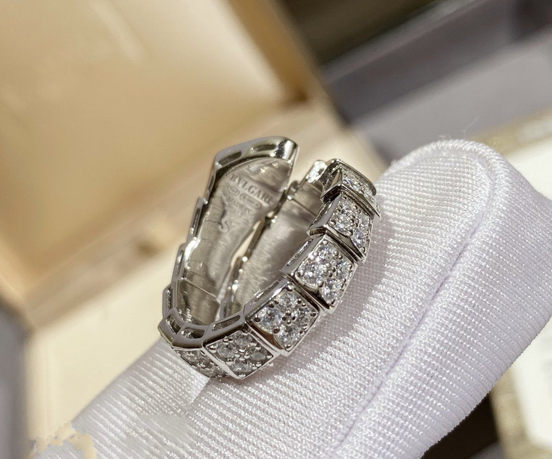 [Vicky]SERPENTI RING SILVER DIAMOND PAVED