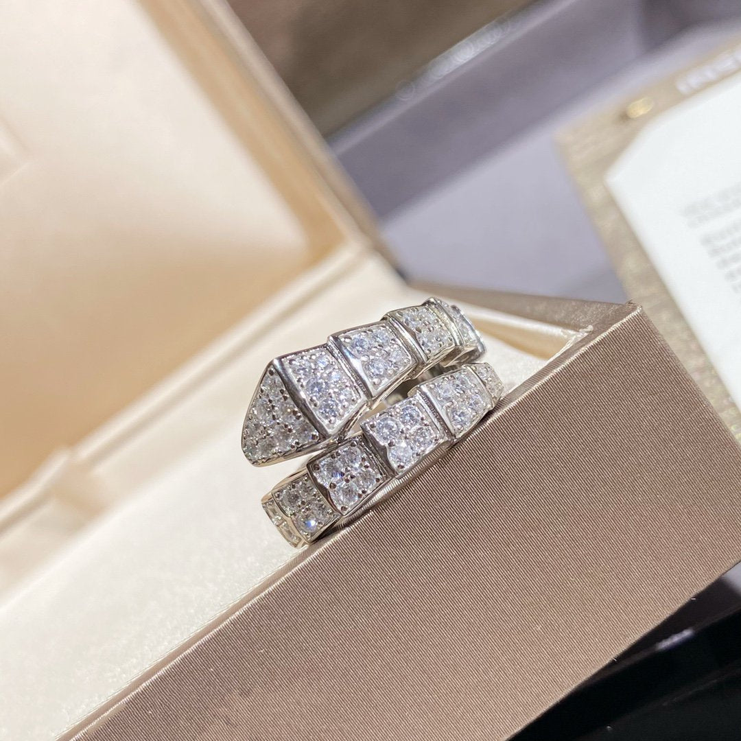 [Vicky]SERPENTI RING SILVER DIAMOND PAVED