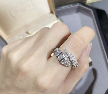 [Vicky]SERPENTI GROSSER RING SILBER MIT DIAMANTEN
