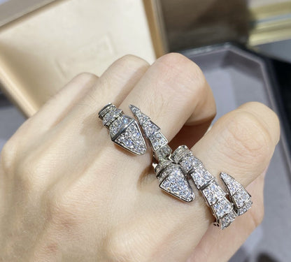[Vicky]SERPENTI GROSSER RING SILBER MIT DIAMANTEN
