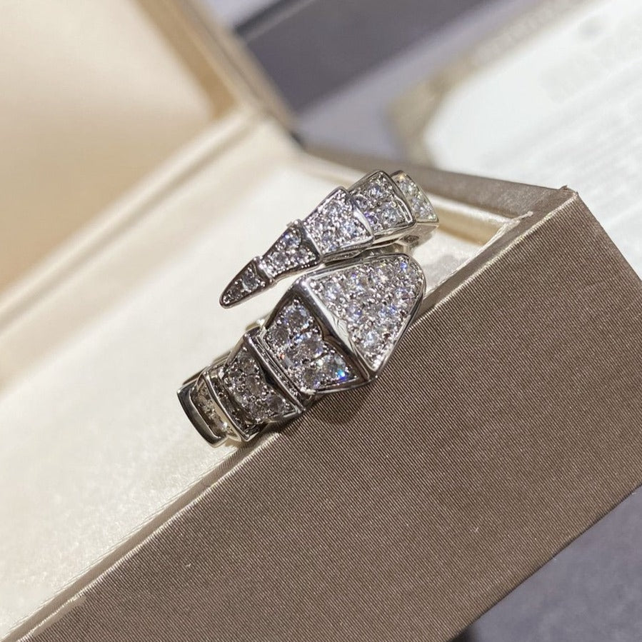 [Vicky]SERPENTI GROSSER RING SILBER MIT DIAMANTEN