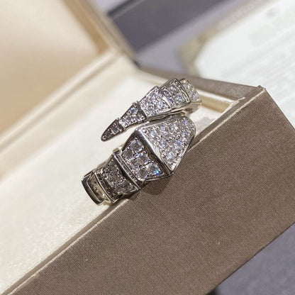[Vicky]SERPENTI GROSSER RING SILBER MIT DIAMANTEN
