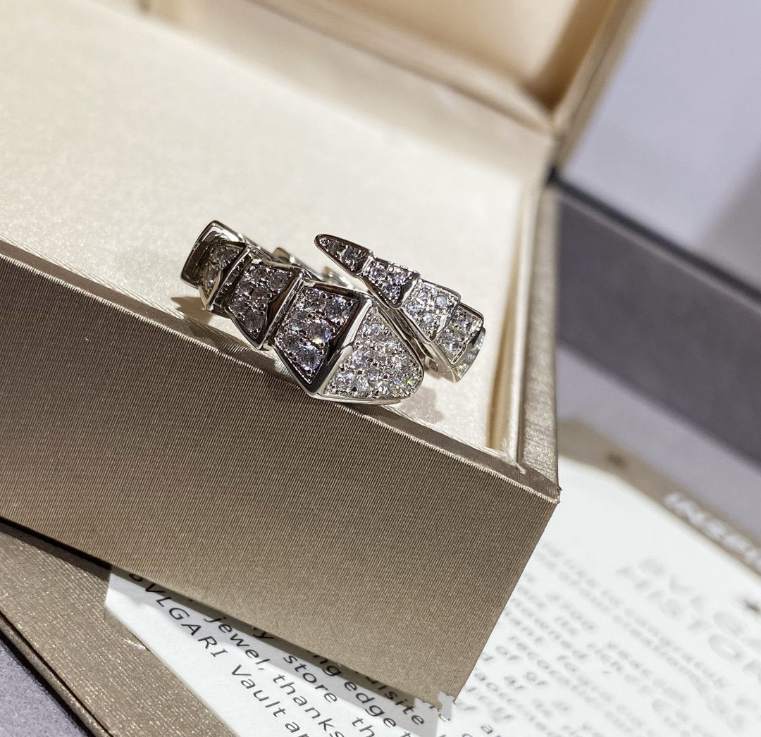 [Vicky]SERPENTI GROSSER RING SILBER MIT DIAMANTEN