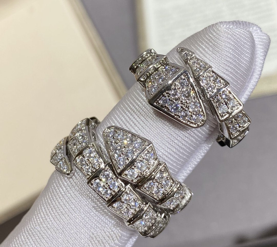 [Vicky]SERPENTI GROSSER RING SILBER MIT DIAMANTEN