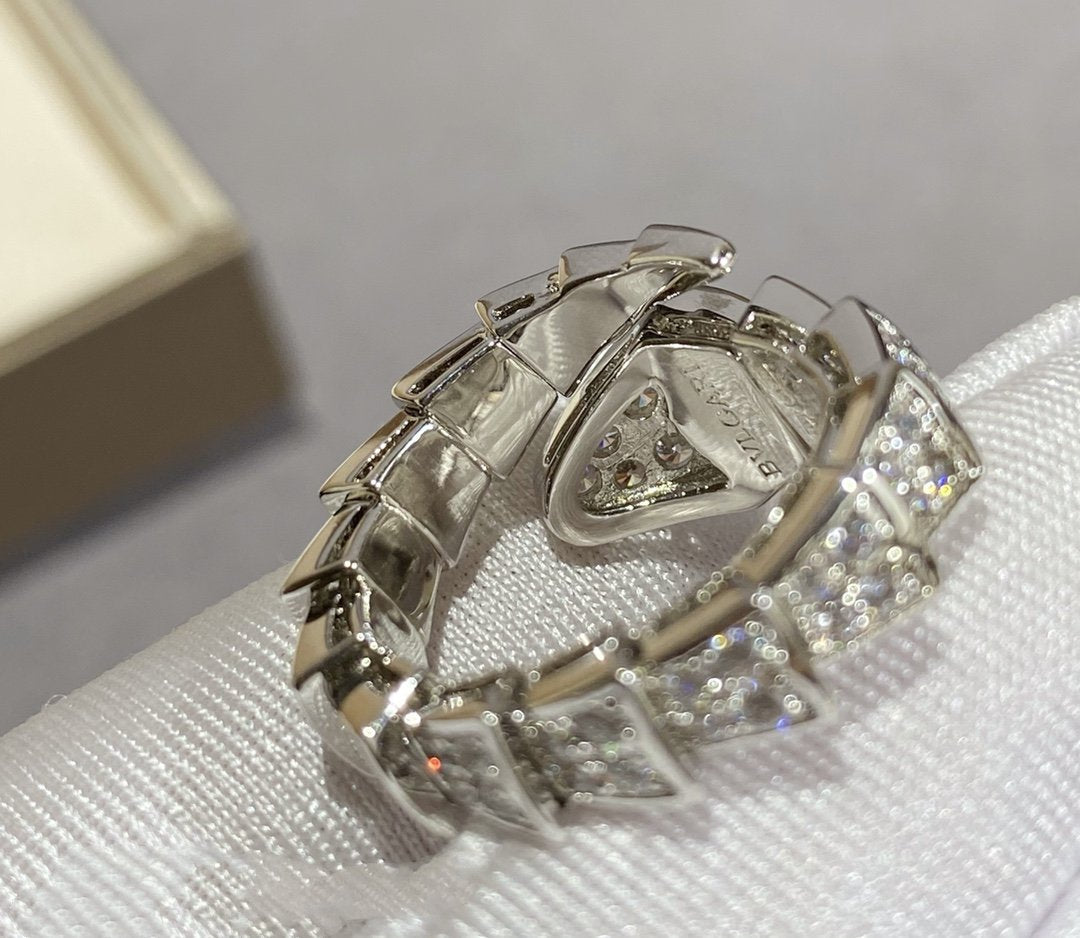 [Vicky]SERPENTI GROSSER RING SILBER MIT DIAMANTEN