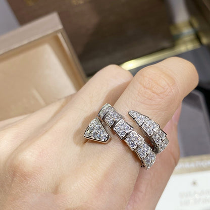 [Vicky]SERPENTI DOPPELRING SILBER MIT DIAMANTEN