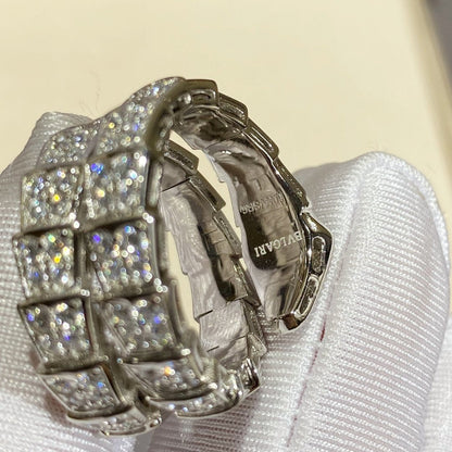 [Vicky]SERPENTI DOPPELRING SILBER MIT DIAMANTEN