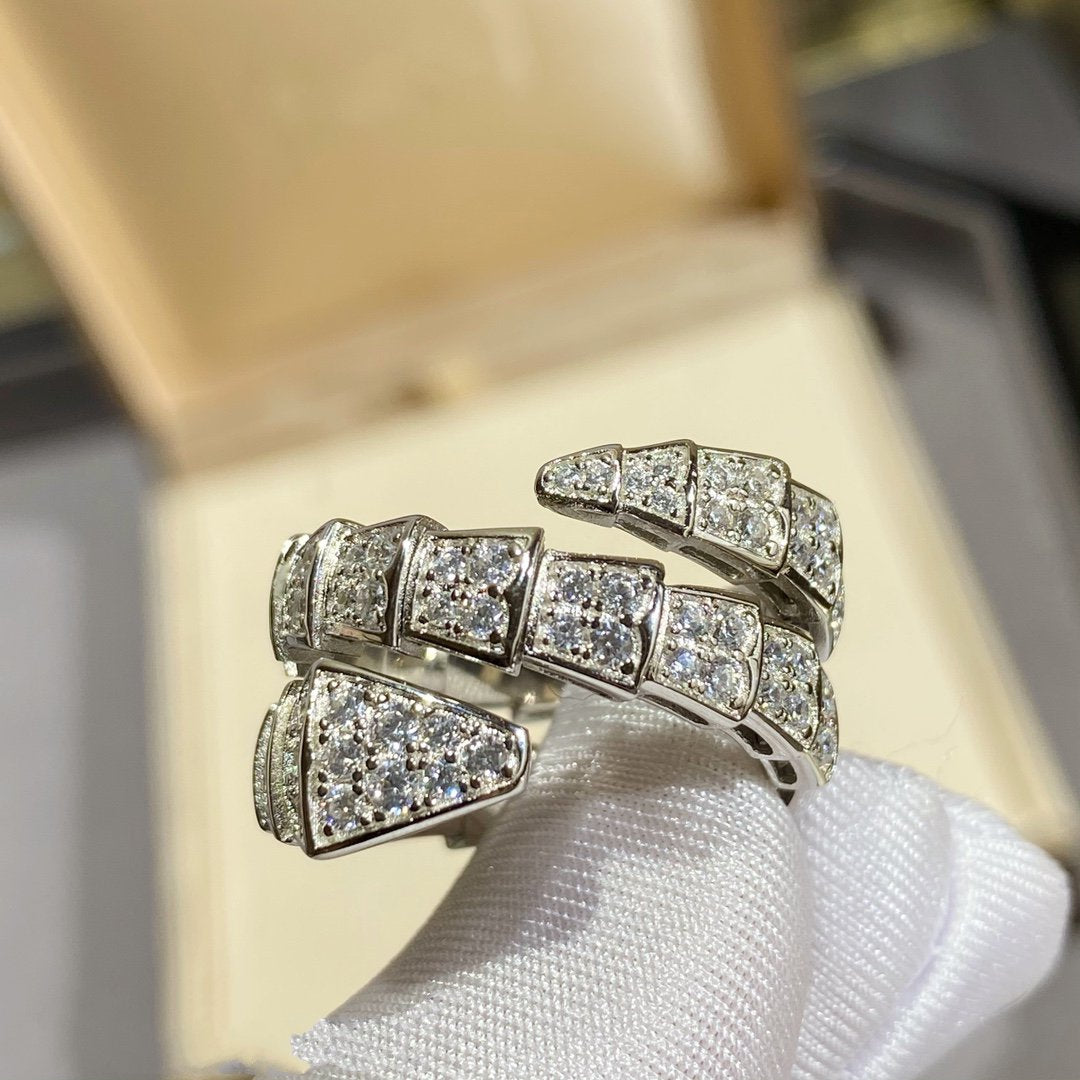 [Vicky]SERPENTI DOPPELRING SILBER MIT DIAMANTEN