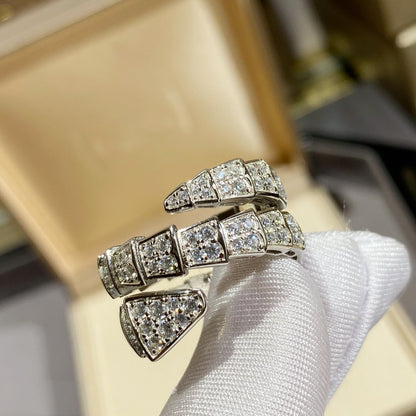[Vicky]SERPENTI DOPPELRING SILBER MIT DIAMANTEN