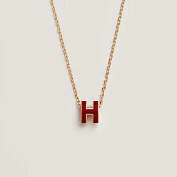 [Royal&Vicky]HM CLIC RED ENAMEL GOLD NECKLACE