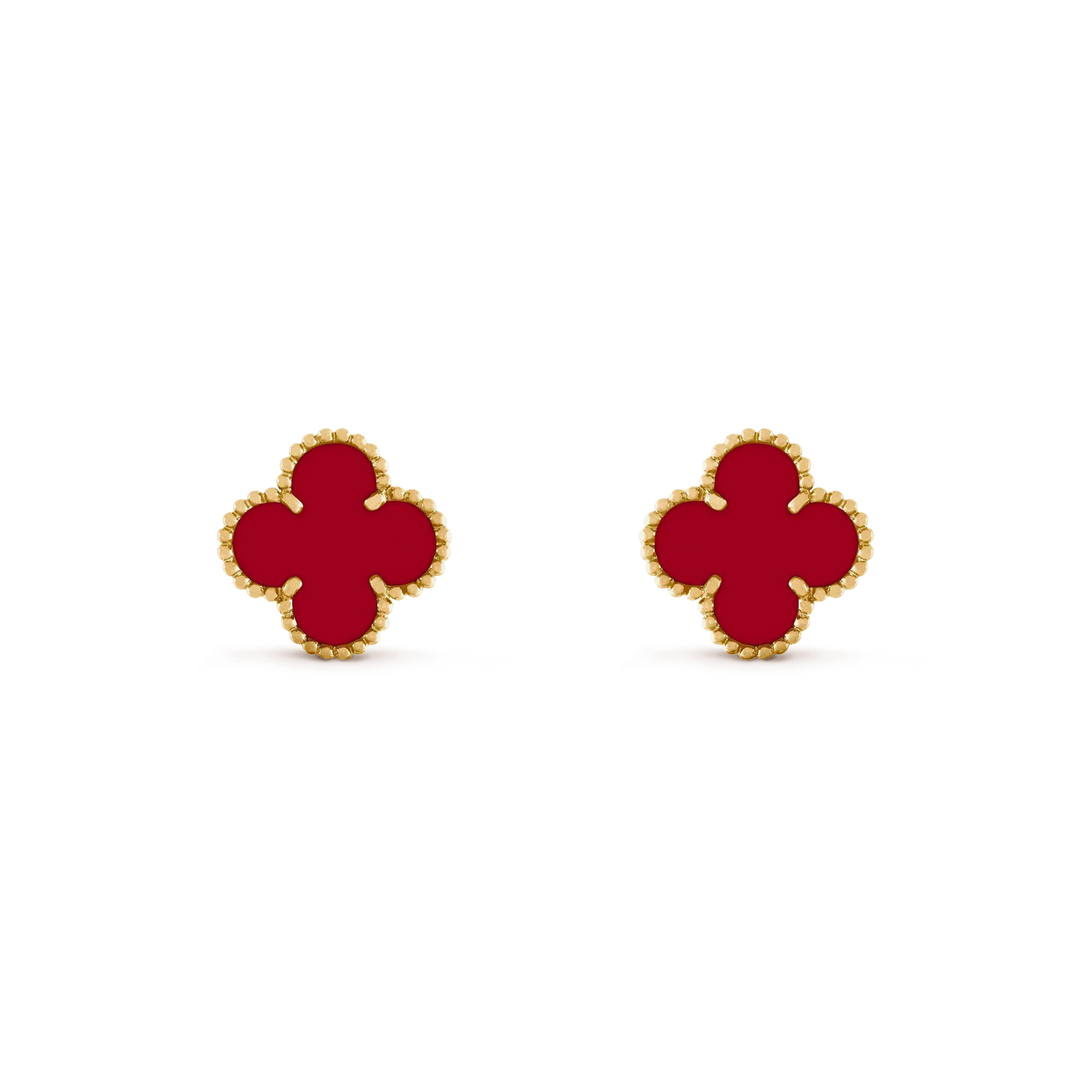 [Vicky]CLOVER MEDIUM 1 MOTIFS CARNELIAN  EARRINGS