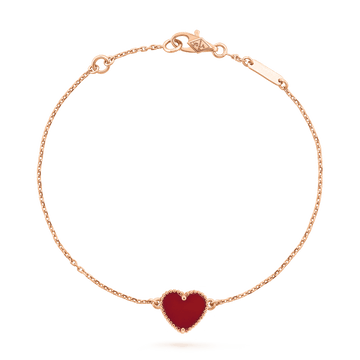 [Royal&Vicky]HEART CARNELIAN PINK GOLD BRACELET