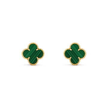 [Royal&Vicky]CLOVER MEDIUM 1 MOTIFS MALACHITE  EARRINGS