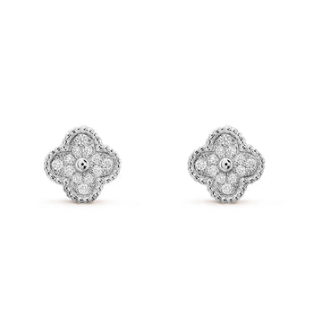 [Royal&Vicky]CLOVER MINI DIAMOND STUD EARRINGS