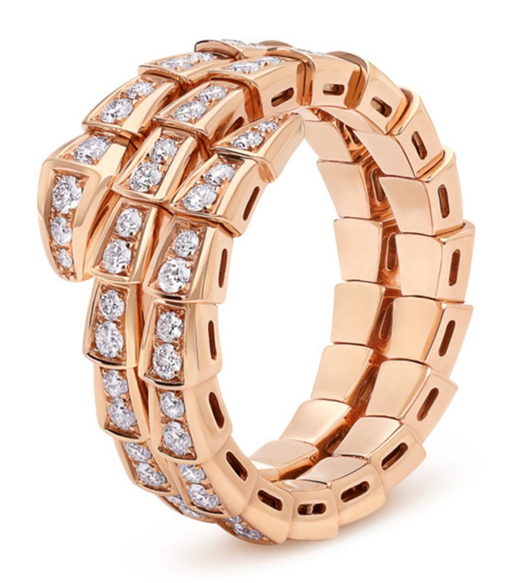 [Vicky]SERPENTI RING ROTGOLD DIAMANT DOPPELREIHIG
