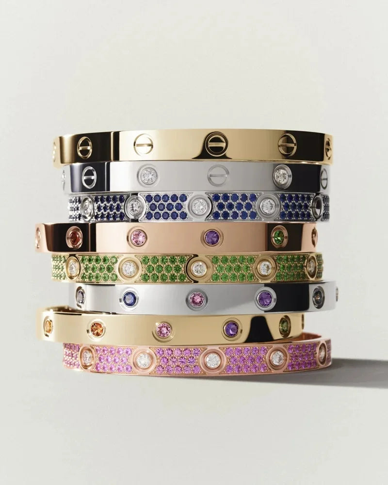 Classic 6.1mm Love Bracelet 10-Diamond Full Pavé