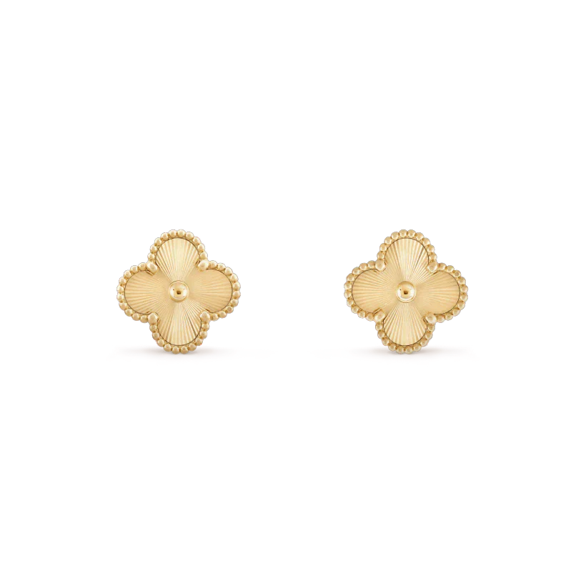 [Vicky]CLOVER MINI 9.5MM LASER EARRINGS