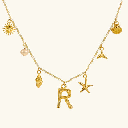 [Royal Vicky]Avaria Ocean Initial Necklace