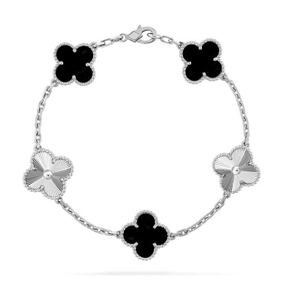 [Vicky] CLOVER 5 MOTIF ONYXS BRACELET COLLECTION