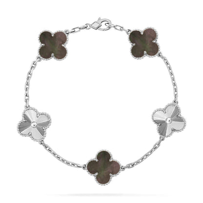 [Vicky] CLOVER 5 MOTIF GRAY MOP BRACELET COLLECTION