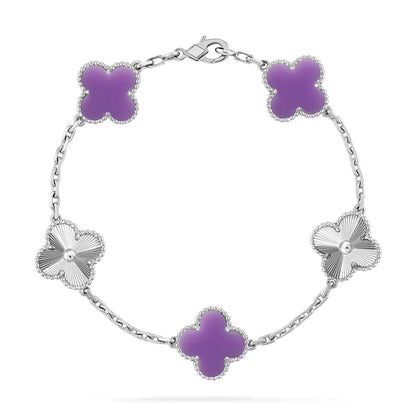 [Vicky]CLOVER 5 MOTIF LIGHT PURPLE BRACELET COLLECTION