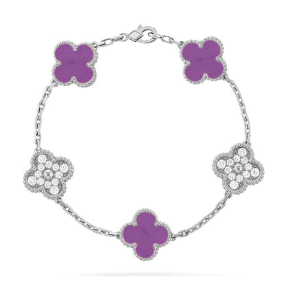 [Vicky] CLOVER 5 MOTIF VIOLET BRACELET COLLECTION