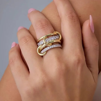 [Royal Vicky]Juno Stacked Diamond Ring