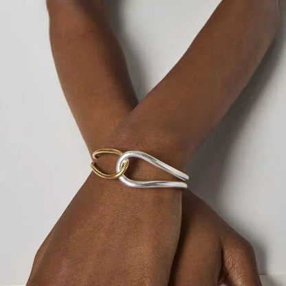 [Royal Vicky]Noria Two Tone Gold Bangle