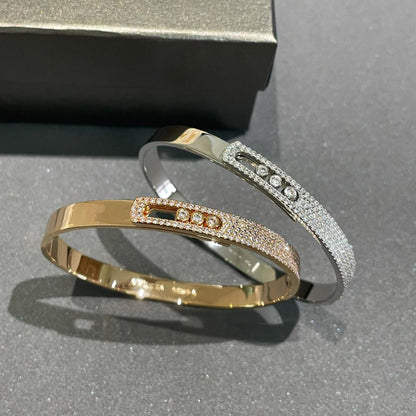 [Vicky]Move Noa Rose Gold Pavé Diamond Bangle Bracelet
