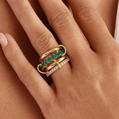 [Royal Vicky]Imani Stacked Diamond Ring