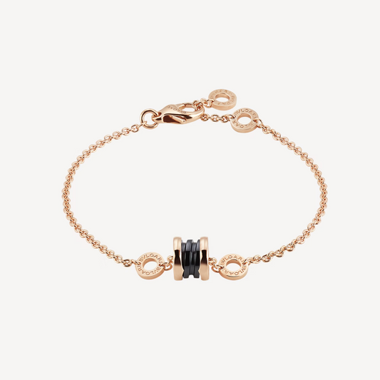 [Vicky]ZERO 1 SOFT PINK GOLD AND BLACK CERAMIC BRACELET