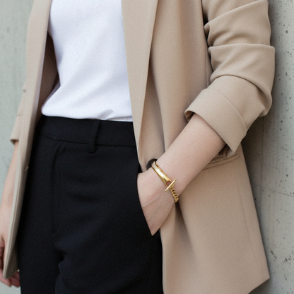 [Royal Vicky]Myrna Chained Gold Bangle