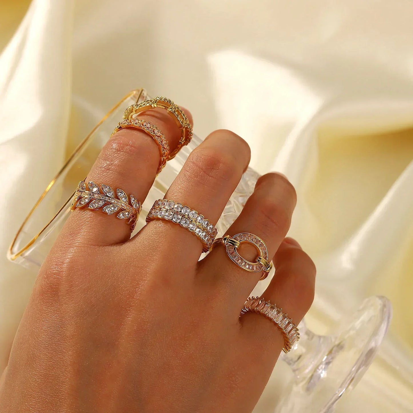 [Royal Vicky]Cassandra Studded Gold Ring